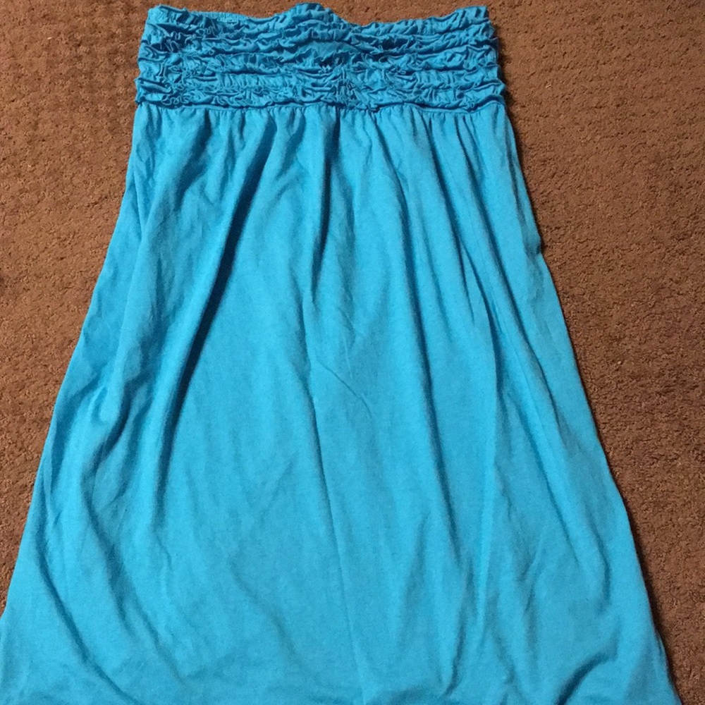 Xhilaration sundress, size 14 girls  solid blue EUC